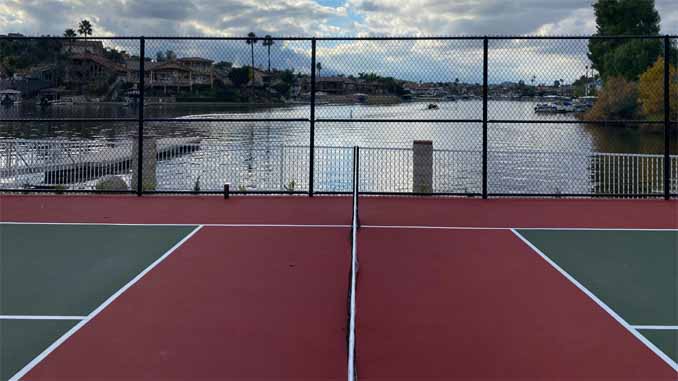An Empty Pickleball Court