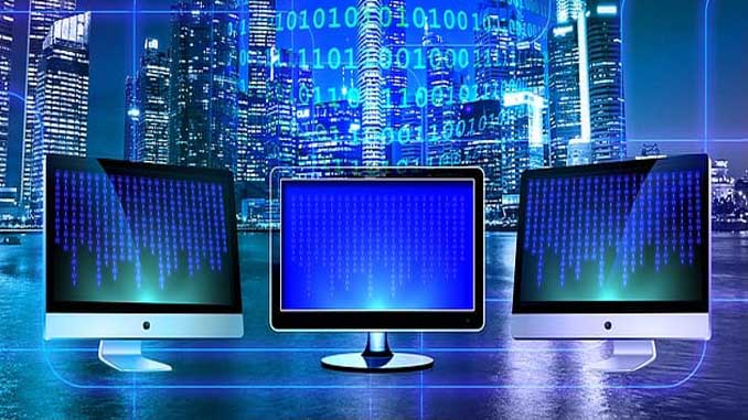 Three Computer Monitors