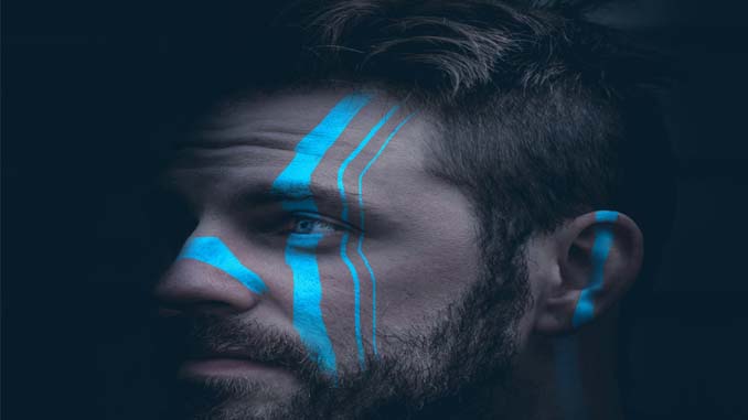 Man With Blue Paint On His Face