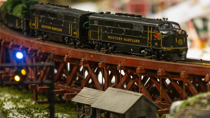 A Toy Train On The Tracks