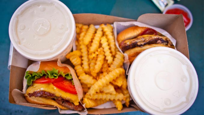 Burgers, Fries And Drinks